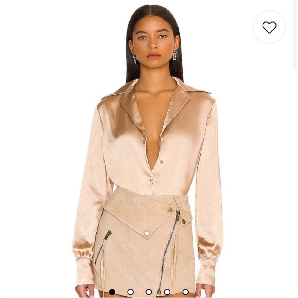 L'Academie Raquel Bodysuit in Champagne Neutral Old Money Corporate Size Small